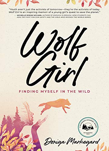 Book cover titled Wolf Girl with a silhouette of a girl and a wolf.