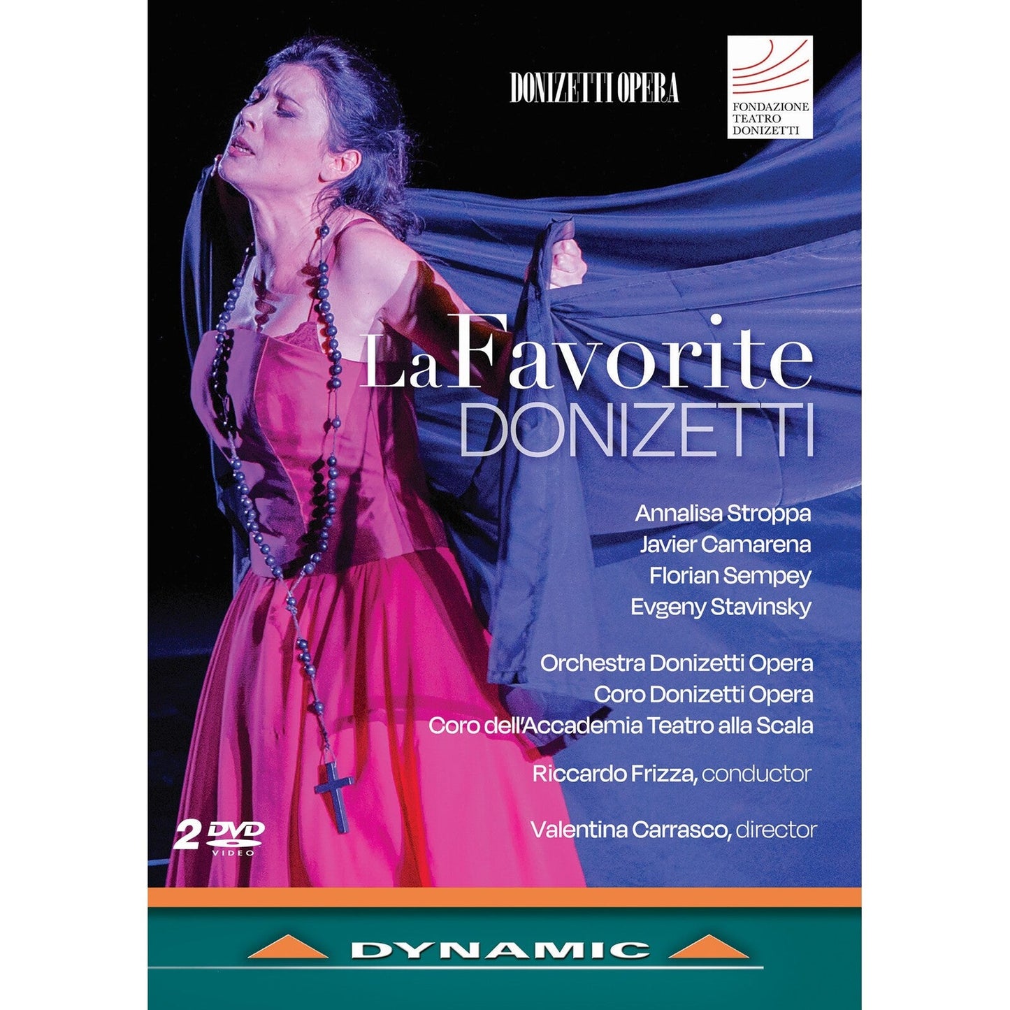 DVD cover for Donizetti’s “La Favorite” opera, featuring Annallisa Stroppa.