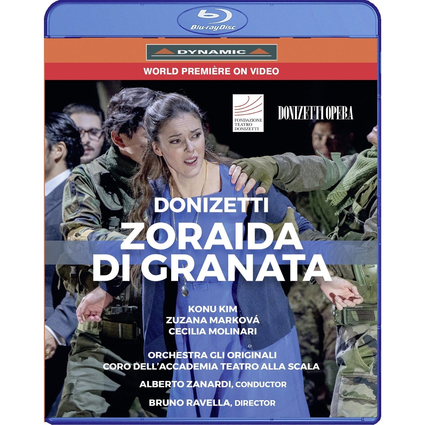Blu-ray cover for Donizetti’s “Zoraida Di Granata” opera, featuring performers.
