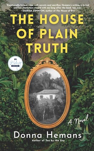 Book cover featuring a framed black and white house in foliage.