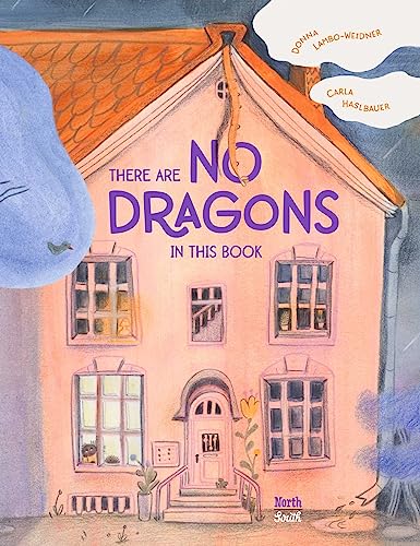 Pink house illustration with large purple text: "No Dragons in this Book.