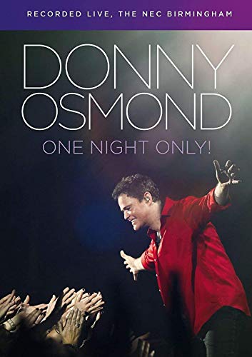 Donny Osmond DVD cover featuring Osmond in red, performing on stage.