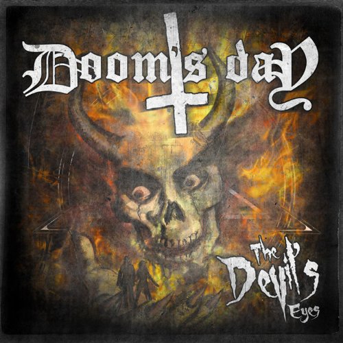 CD cover: skull with horns, fiery background, and gothic lettering.