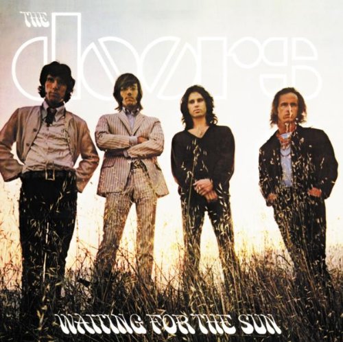 The Doors band portrait in a field, album cover for "Waiting for the Sun".