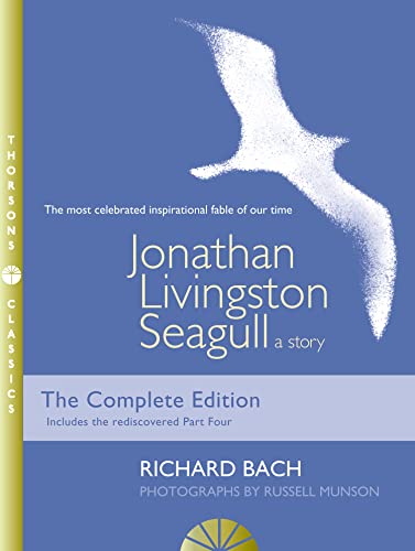Book cover: "Jonathan Livingston Seagull" with a seagull silhouette.