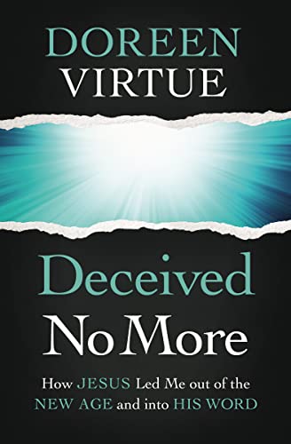Book cover: “Deceived No More” by Doreen Virtue, with blue and black tones.