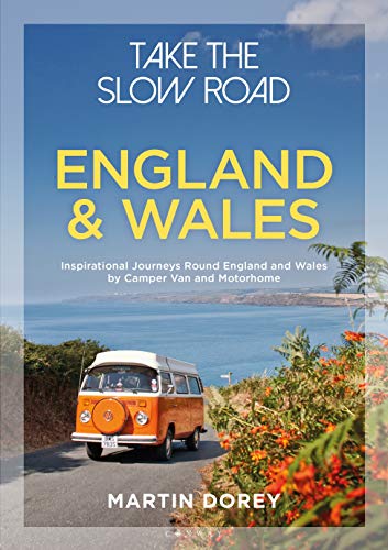 Book cover showing an orange camper van on a coastal road by the sea.