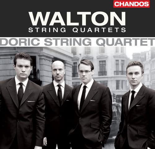 CD cover featuring the Doric String Quartet in formal attire.