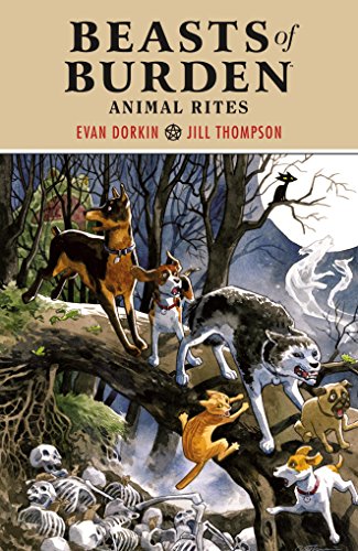 Book cover: dogs and cats in a spooky, illustrated forest scene.