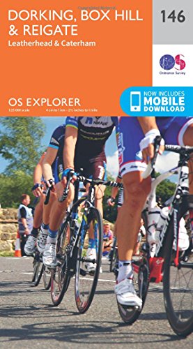 Ordnance Survey Explorer map 146 cover featuring cyclists riding on a road.