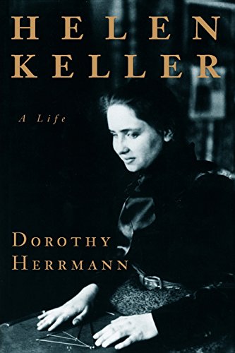 Book cover: Helen Keller portrait, dark background, author Dorothy Herrmann.