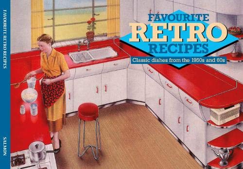Book cover: woman in 1950s kitchen with retro recipe title.