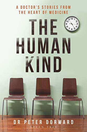 Book cover: "The Human Kind" with chairs in a waiting room.