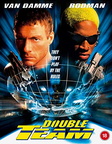 Blu-ray cover for Double Team featuring Jean-Claude Van Damme and Dennis Rodman.