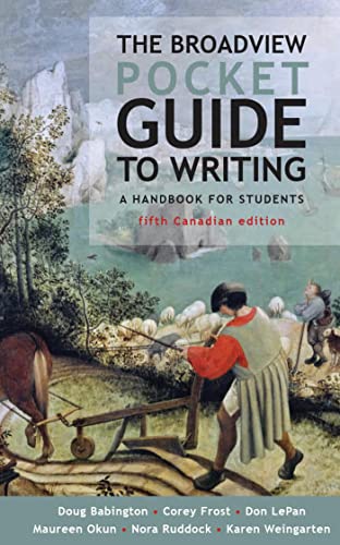 Book cover: "The Broadview Pocket Guide to Writing," fifth Canadian edition.