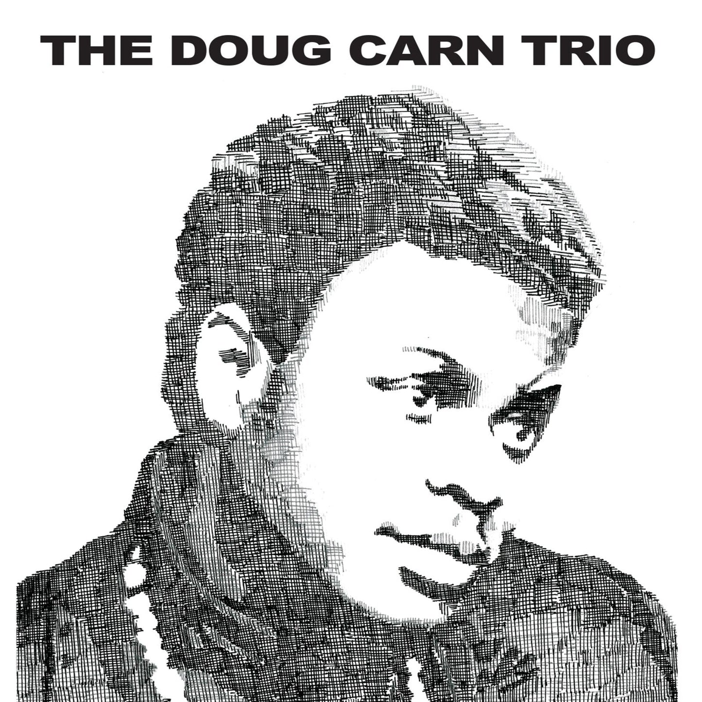 Black and white portrait of Doug Carn, album cover for The Doug Carn Trio.