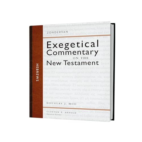 Brown and white book titled “Hebrews” with gold lettering, spine visible.