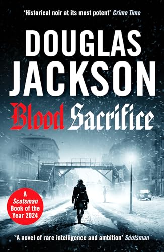 Book cover featuring a person in a trench coat walking down a snowy street.