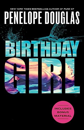 Book cover: “Birthday Girl” with a woman partially submerged in water.