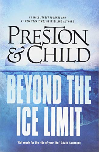 Book cover: icy landscape with large white title "Beyond the Ice Limit".
