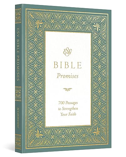 Green and gold decorated cover of “Bible Promises” book.