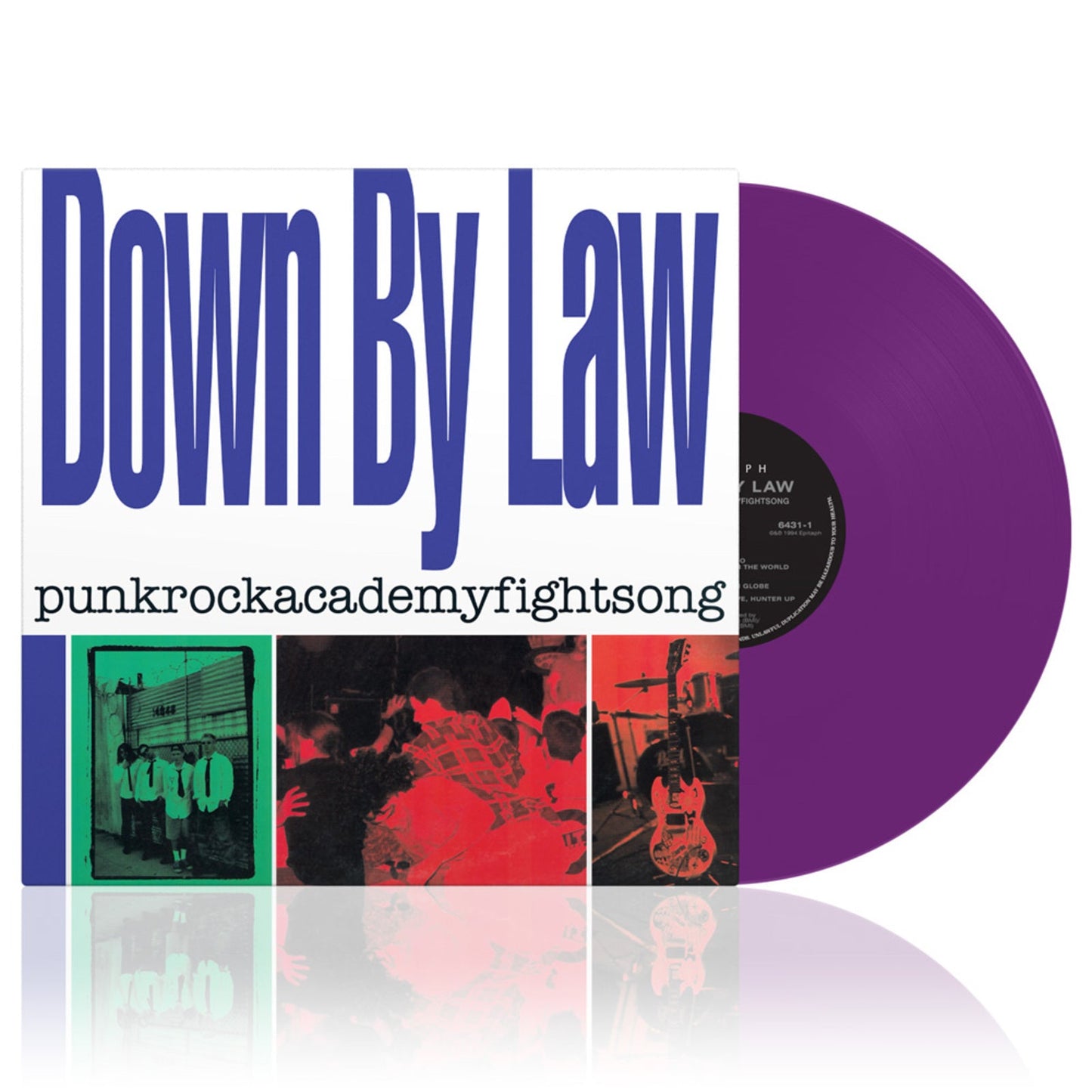 Down By Law vinyl record with purple cover and collage imagery.