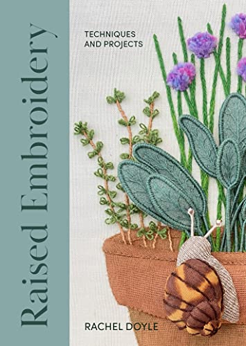 Book cover featuring textured embroidery of plants and a snail.