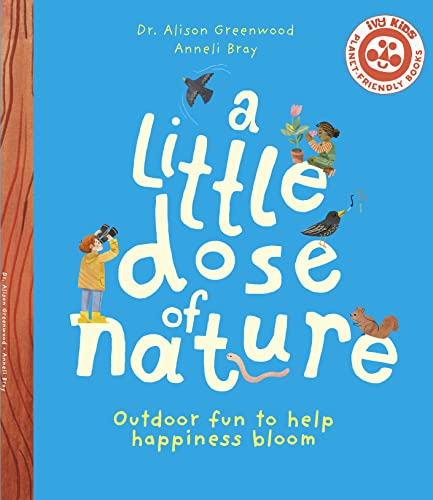 Book cover with illustrated lettering, children, animals, and plants.