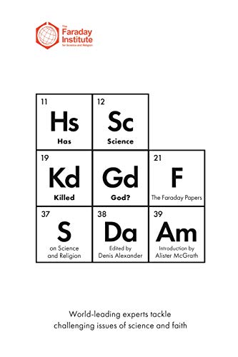 Book cover designed as a periodic table, questioning science and religion.