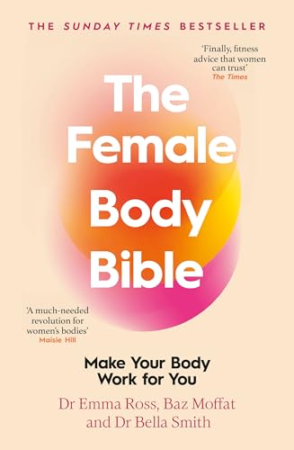 Book cover titled The Female Body Bible with abstract orange, yellow, and pink circles.