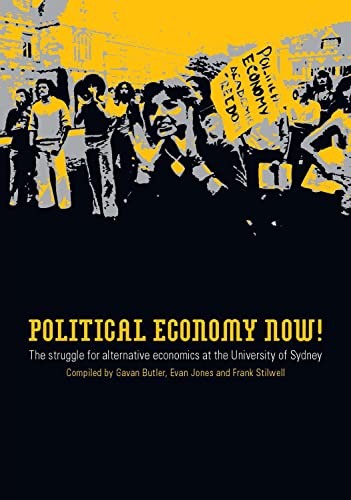 Book cover: "Political Economy Now!" with protest imagery in yellow and black.