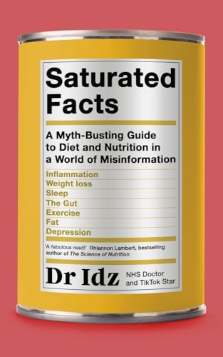 Yellow can labeled book, “Saturated Facts,” about diet and nutrition.