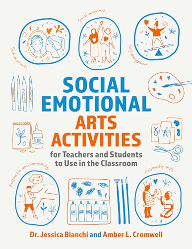 Book cover with illustrated figures representing social emotional arts activities.