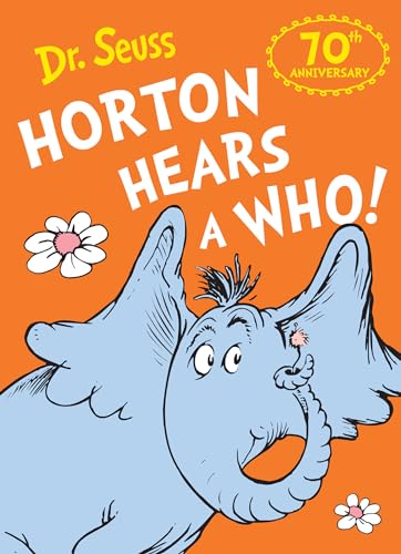Book cover: Horton the elephant with a tiny Who on his ear.