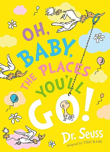 Bright yellow book cover with colorful text and whimsical Dr. Seuss illustrations.