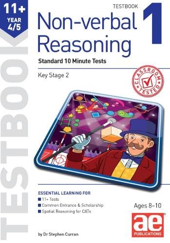 Testbook cover: “11+ Non-verbal Reasoning” with illustration of magician.