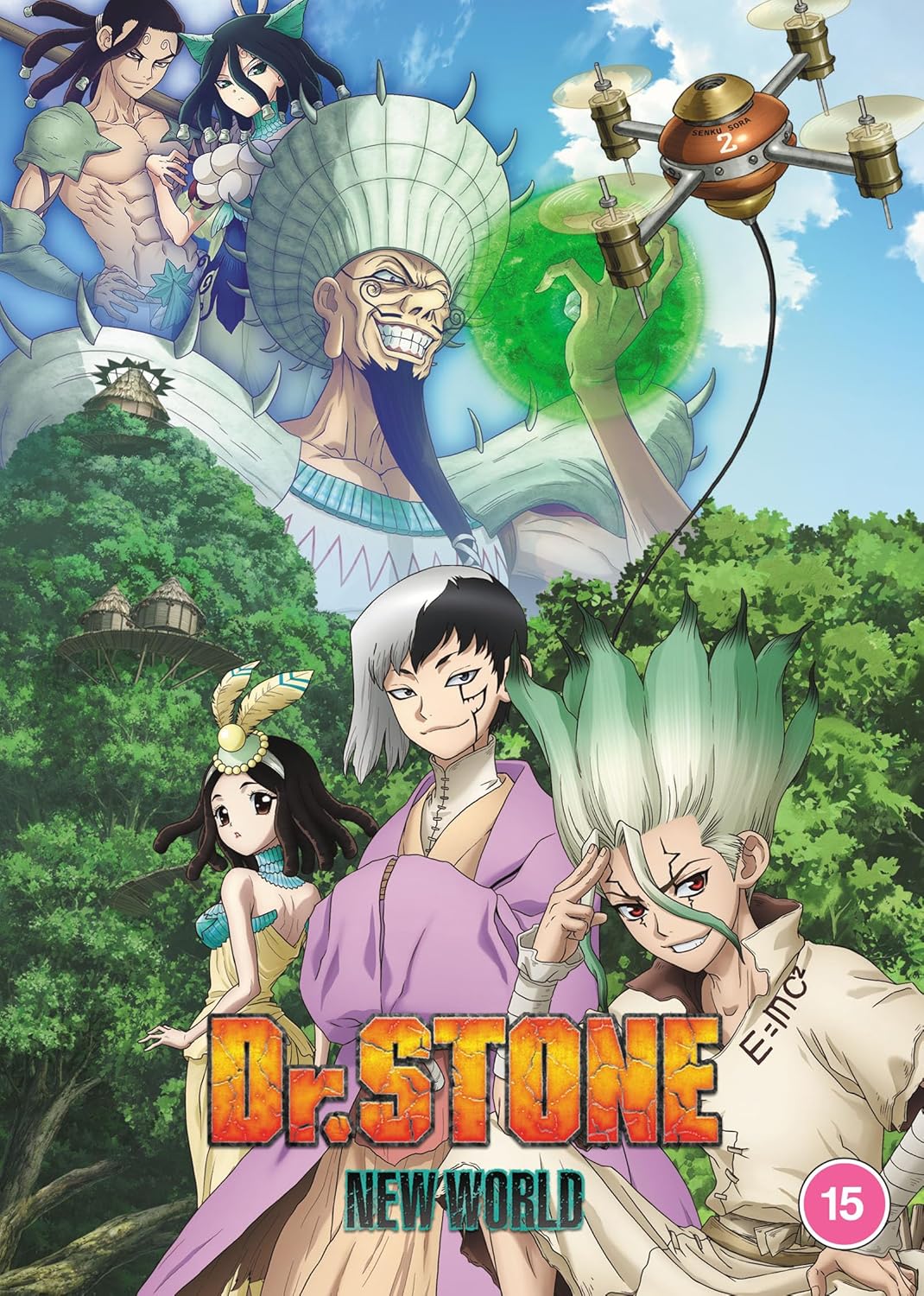 Dr. Stone Season 3 Part 2 DVD cover with anime characters and text.