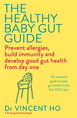 Book cover with yellow background, teal and red text, and a line-art highchair illustration.