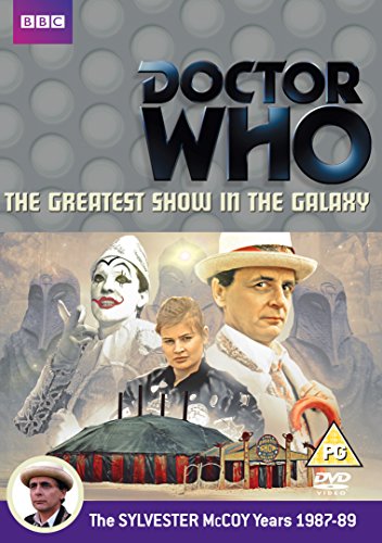 Doctor Who DVD cover featuring the Seventh Doctor, a clown, and a circus tent.