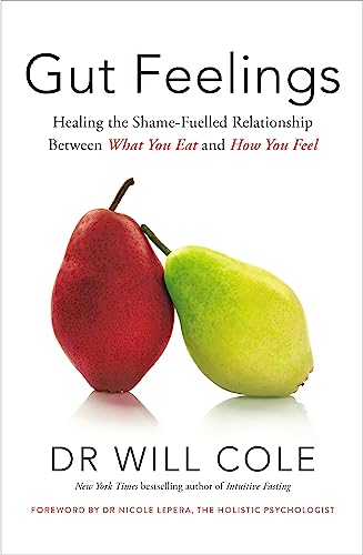 Book cover: "Gut Feelings" with a red and green pear image.