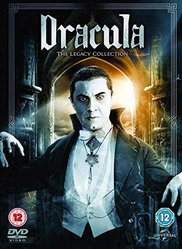Dracula DVD cover featuring Bela Lugosi in classic vampire attire.