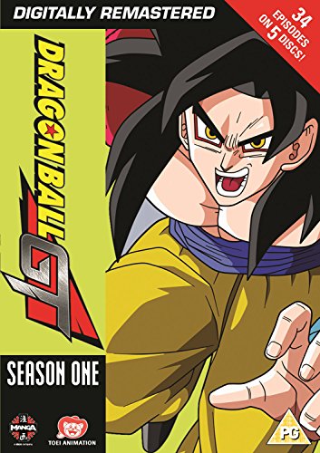 Dragon Ball GT Season One DVD cover featuring a determined Goku.