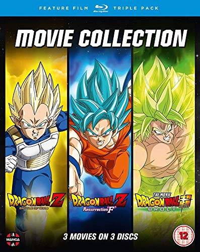 Dragon Ball Z Blu-ray trilogy cover featuring Vegeta, Goku, and Broly.