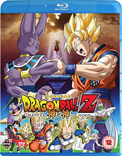 Dragon Ball Z: Battle of Gods Blu-ray cover featuring Goku and Beerus.