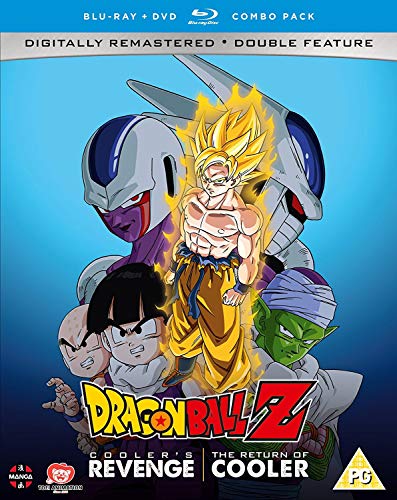 "Dragon Ball Z Blu-ray cover featuring anime characters and a robot against a blue background."