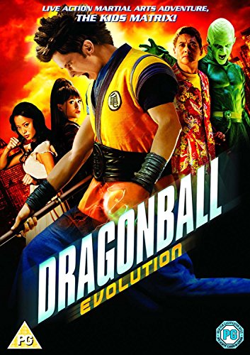 Dragonball Evolution" DVD cover featuring actors in martial arts poses.