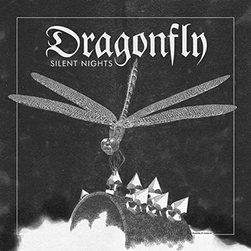 Black and white album cover featuring a dragonfly over crystals.