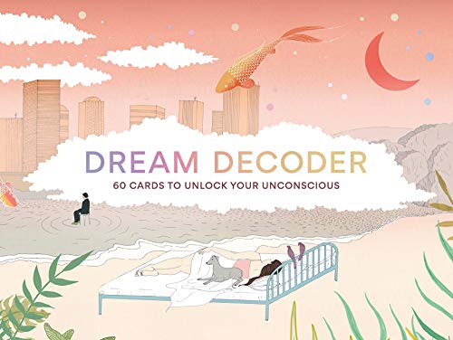 Dream Decoder card deck cover with surreal imagery of a bed and fish.