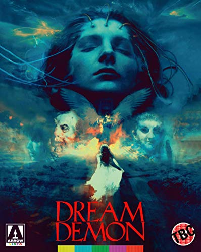 Blu-ray cover for horror film “Dream Demon” featuring a pale woman with wings.