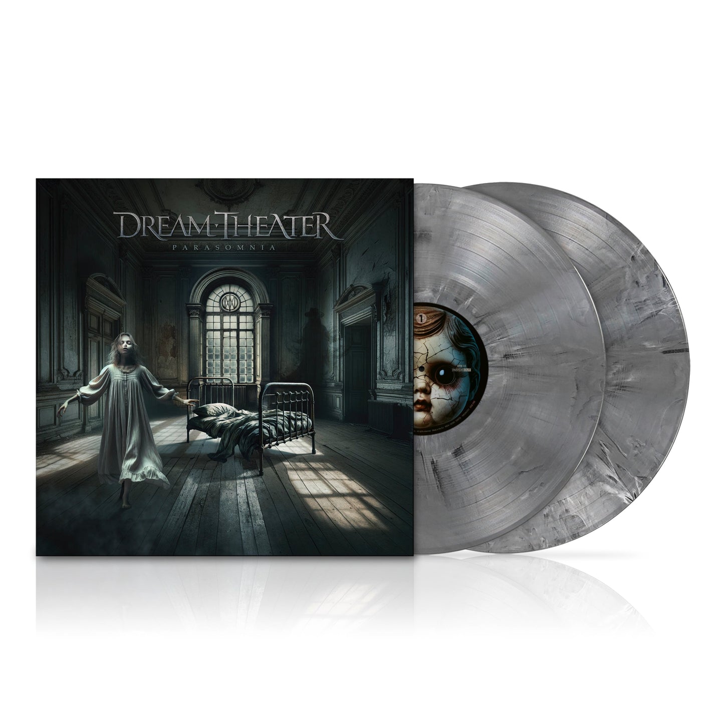 Dream Theater "Parasomnia" vinyl record with black and white marbled discs.